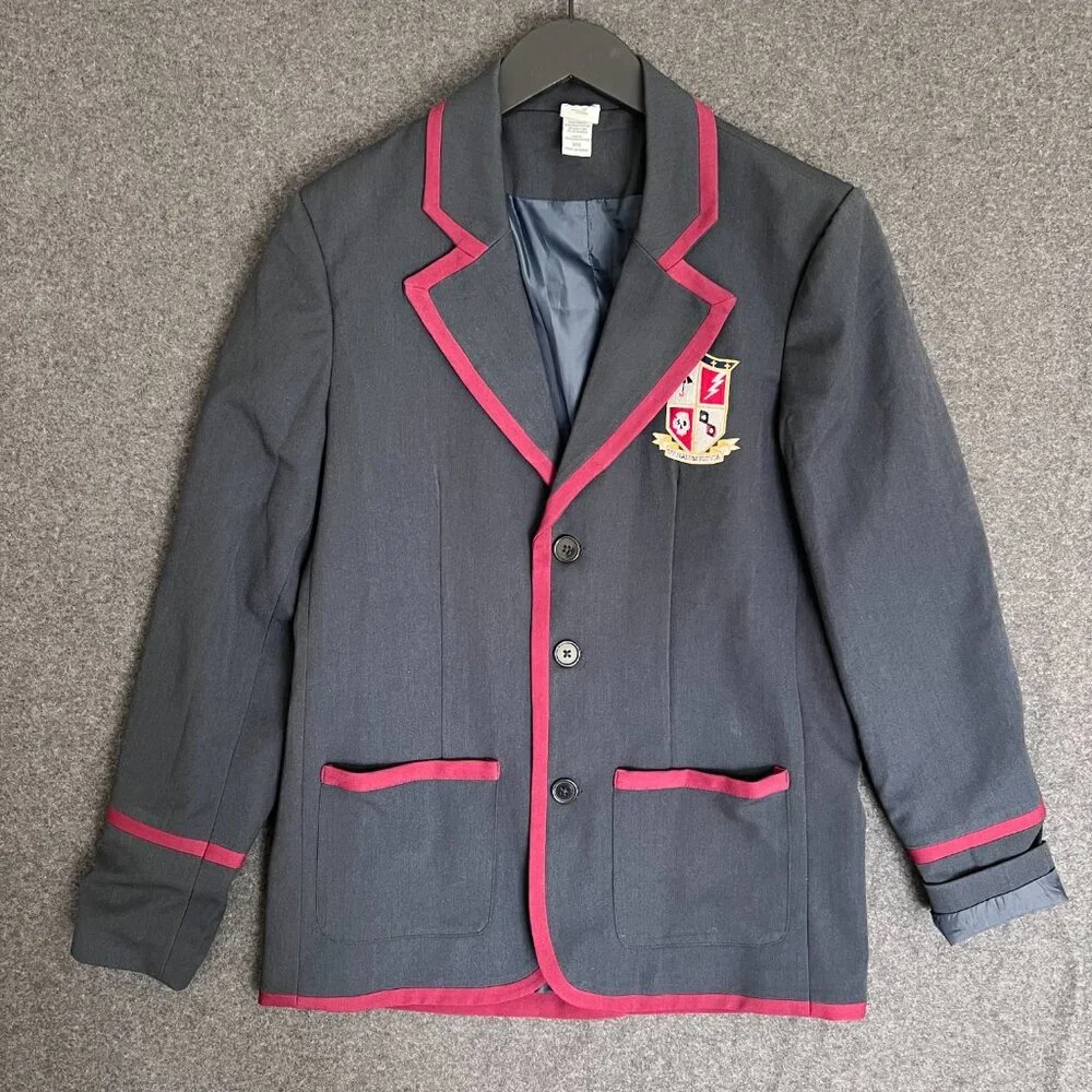 Umbrella Academy Blazer Navy/Red Trim, Embroidered, Men's Medium